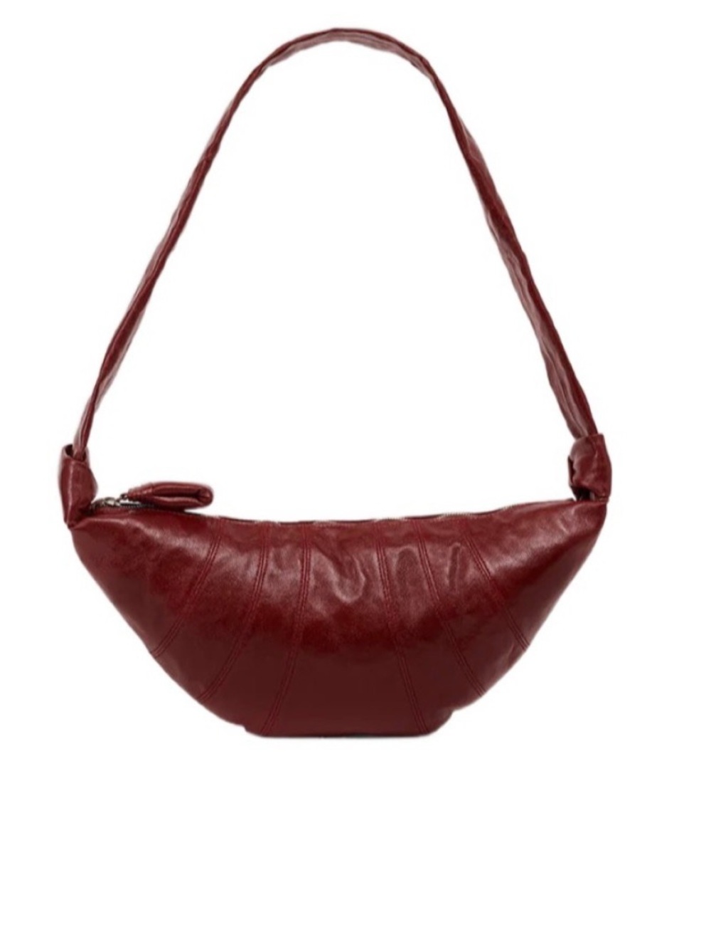 French croissant bag Red patent Leather Shoulder Bag - Casual Crossbody